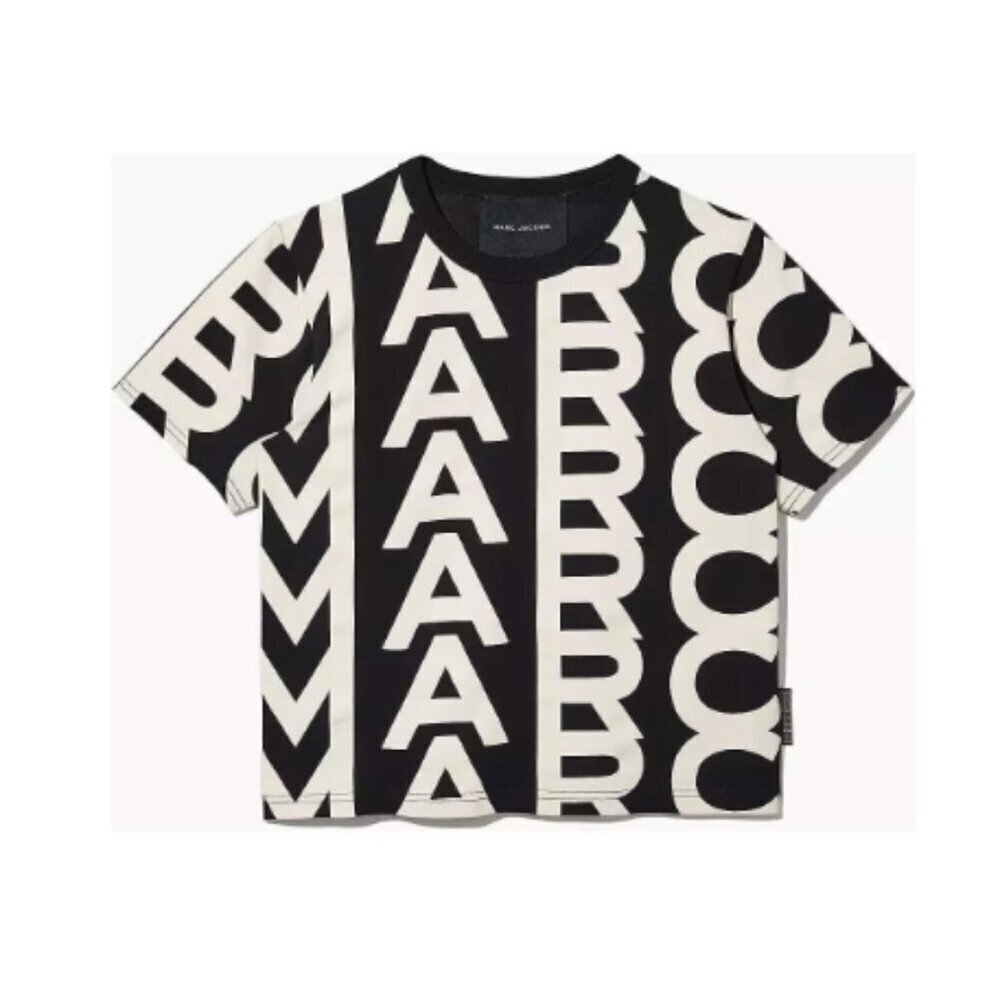 NEW! Marc Jacobs The Monogram Baby Tee -Black White multi - Picture 2 of 5